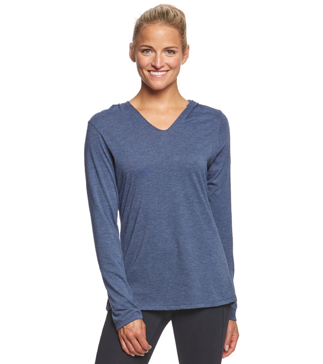 Women's Perfect Long Sleeve Hoodie - Navy Frost Medium Cotton/Polyester/Rayon - Swimoutlet.com