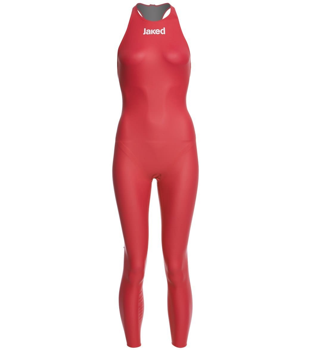 Jaked Women's Reloaded Full Body Tech Suit Swimsuit - Red 20 Elastane/Polyamide/Polyurethane - Swimoutlet.com