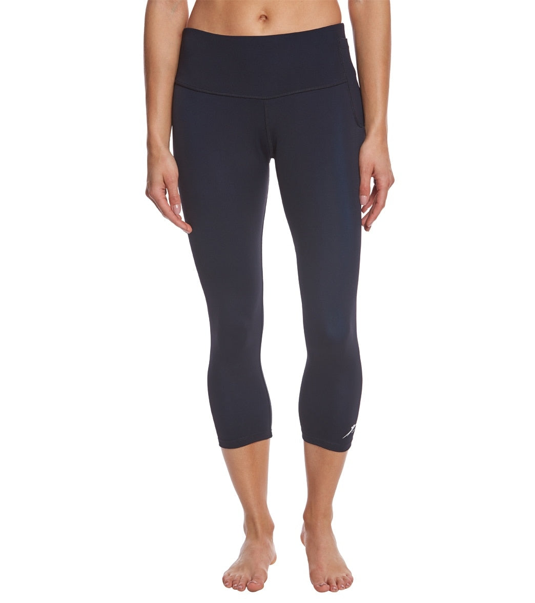 Delfin Spa Mineral Infused Capri - Black Large Nylon/Polyester/Spandex - Swimoutlet.com