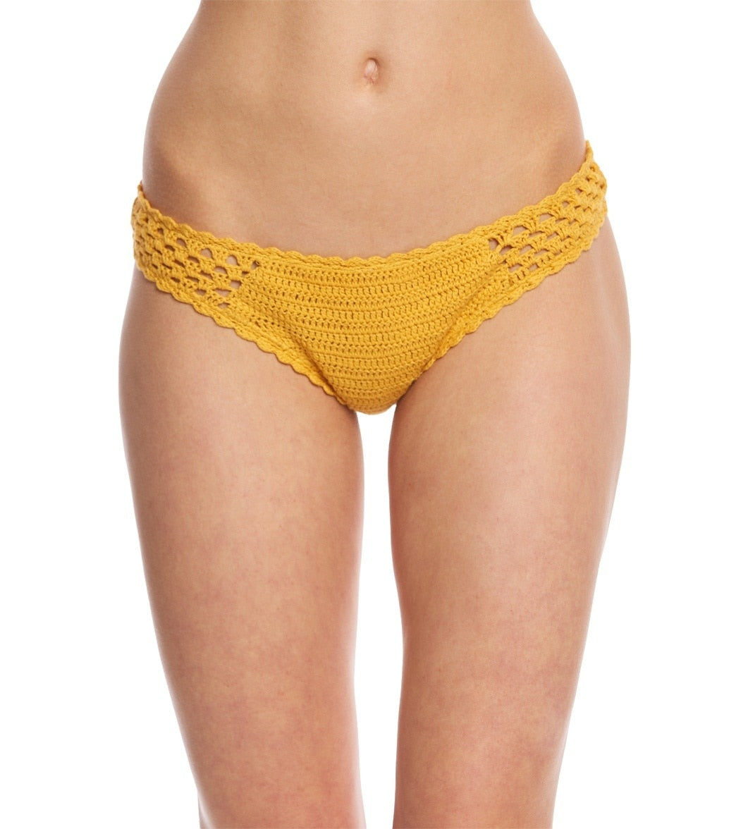 Rip Curl Swimwear Topanga Luxe Hipster Bikini Bottom - Mustard Small Cotton - Swimoutlet.com