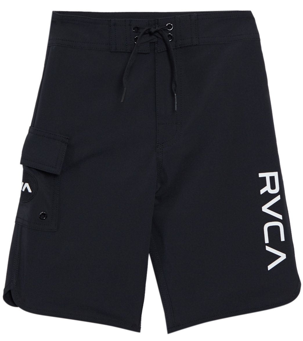 Rvca Boys' Eastern Trunk Big Kid - All Black 22 Elastane/Polyester - Swimoutlet.com