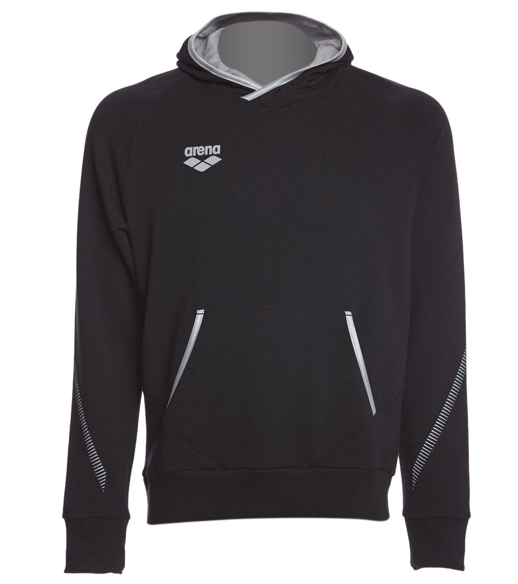 Arena Men's Team Line Stretch Fleece Pullover Hoodie - Black Medium Cotton/Elastane - Swimoutlet.com