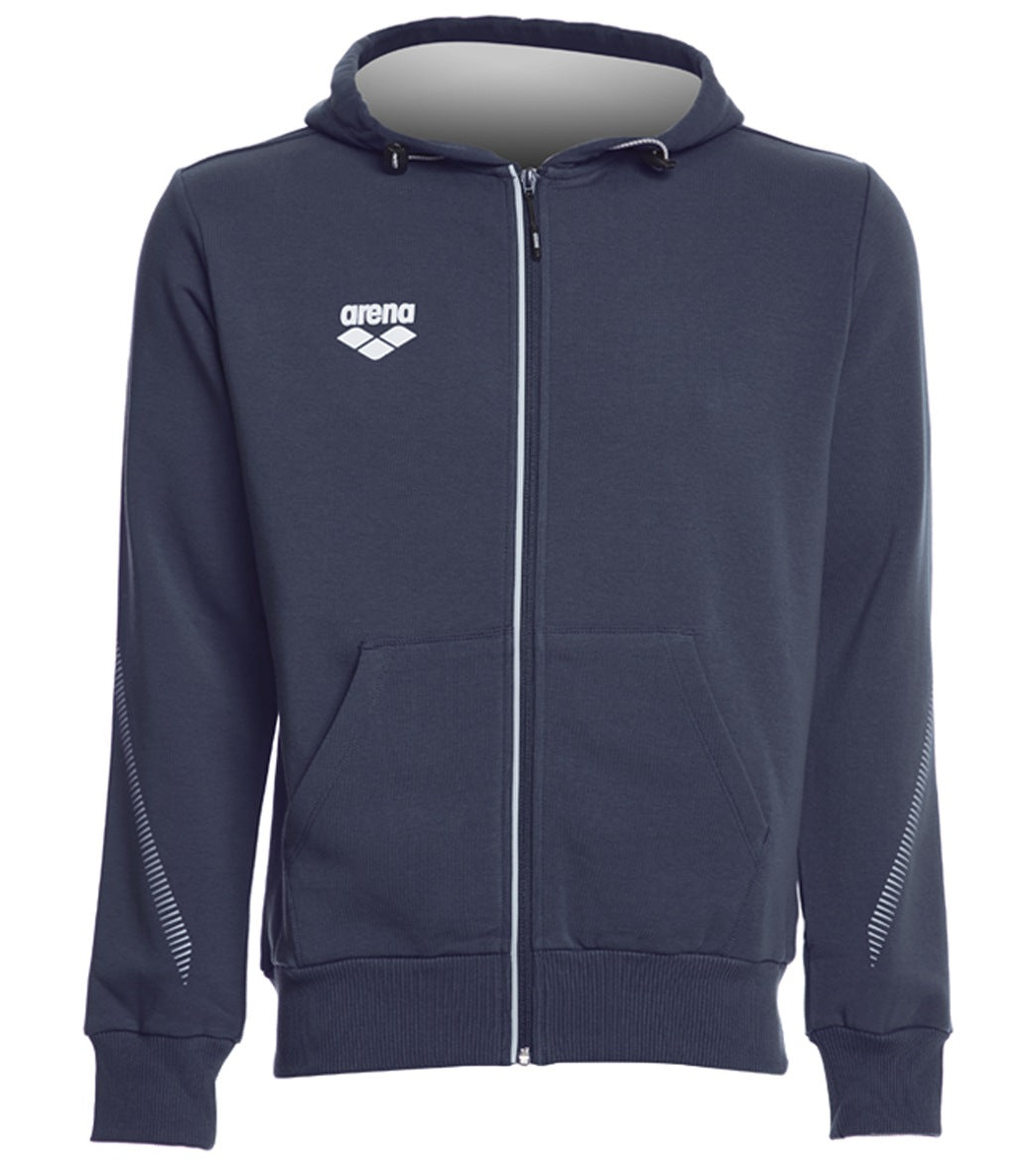 Arena Men's Team Line Fleece Hooded Jacket Shirt - Navy Xxxl Cotton/Elastane - Swimoutlet.com