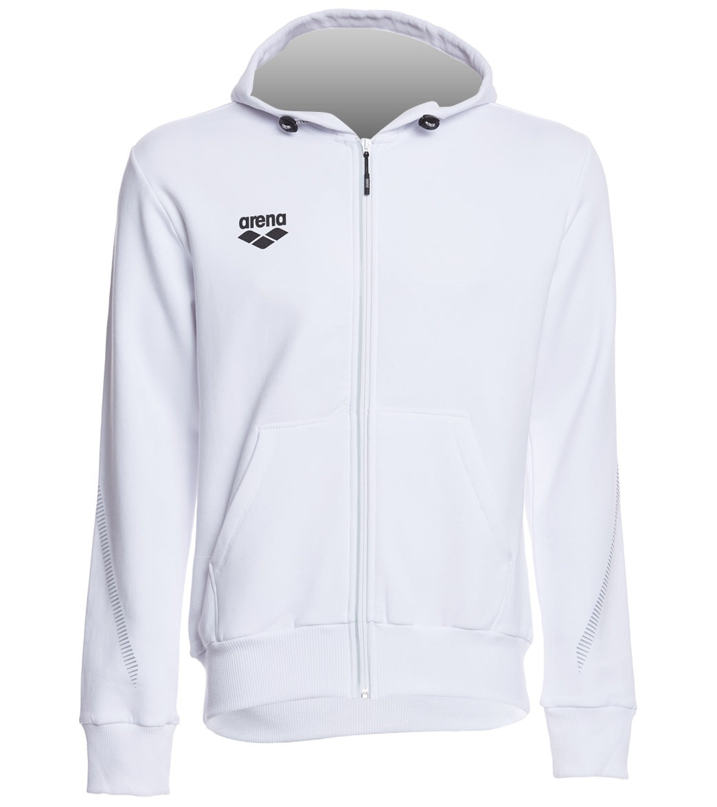 Arena Men's Team Line Fleece Hooded Jacket Shirt - White Xxxl Cotton/Elastane - Swimoutlet.com