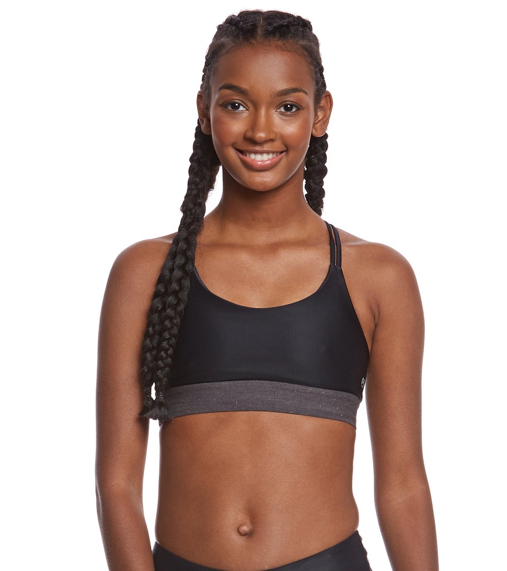 Maaji Instantaneous Black Sports Bra - Medium Nylon/Spandex - Swimoutlet.com