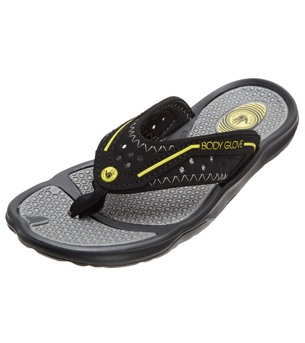 Body Glove Kid's Kona Flip Flop - Black/Yellow 11 Eva/Foam - Swimoutlet.com