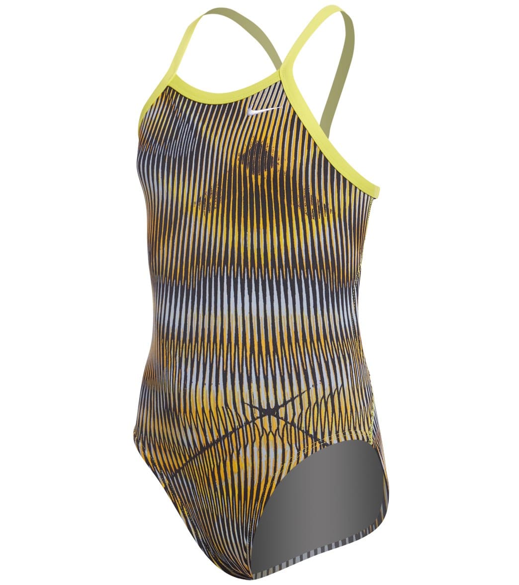 Nike Girls' Vibe Lingerie Tank One Piece Swimsuit - Varsity Maize 22 Polyester - Swimoutlet.com