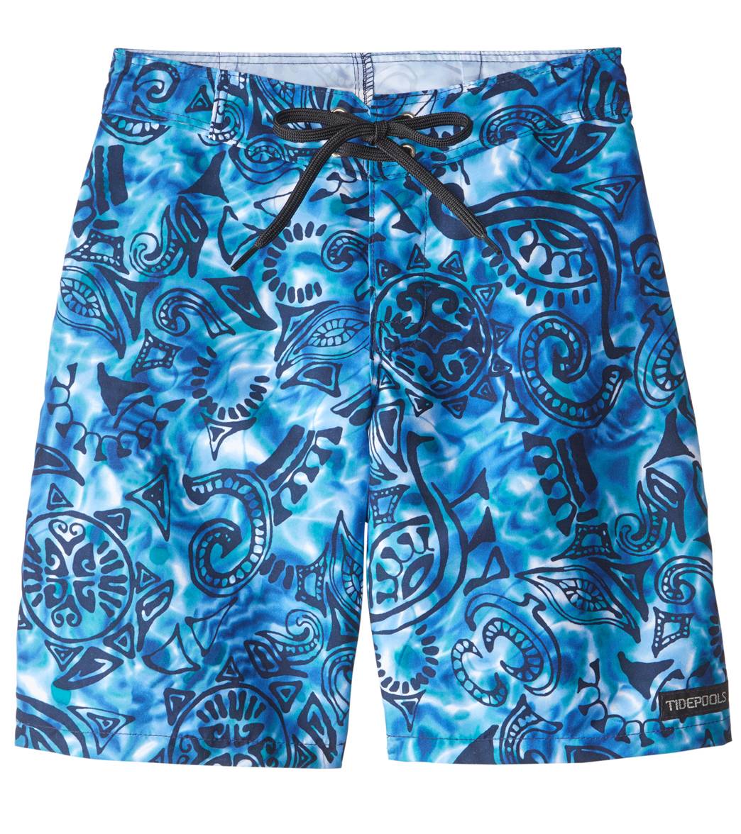 Tidepools Boys' Tonga Wonga Surf Trunks Big Kid - Blue 8 Polyester - Swimoutlet.com