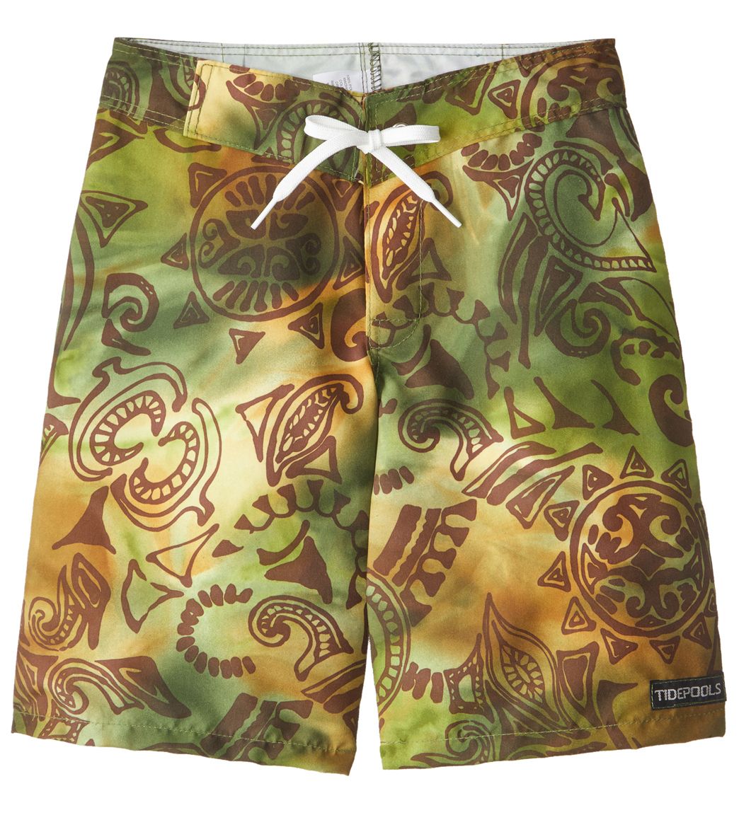 Tidepools Boys' Tonga Wonga Surf Trunks Toddler - Olive Medium 5 Polyester - Swimoutlet.com