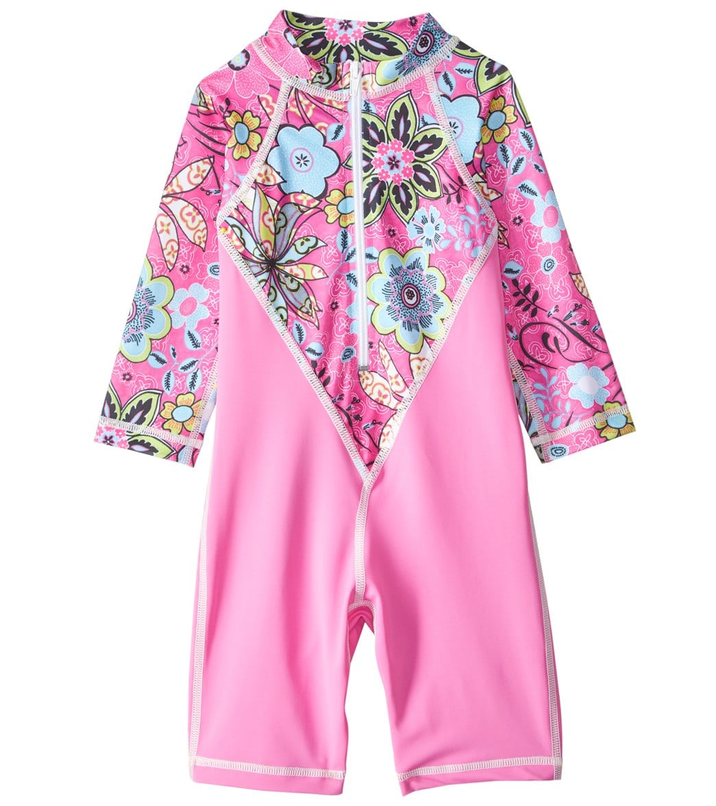 Tidepools Girls' Topsy Turvy Uv 50+ Suit Baby - Pink Large 12-18 Months Lycra®/Polyester - Swimoutlet.com