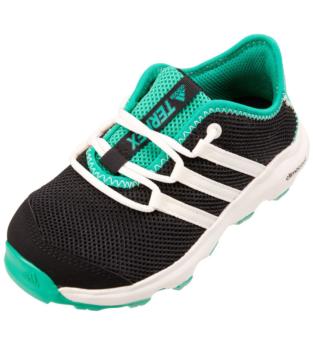 Adidas Kids' Terrex Climacool Voyager Water Shoe Toddler/Little/Big Kid - Black/Chalk White/Core Green 11K Rubber - Swimoutlet.com