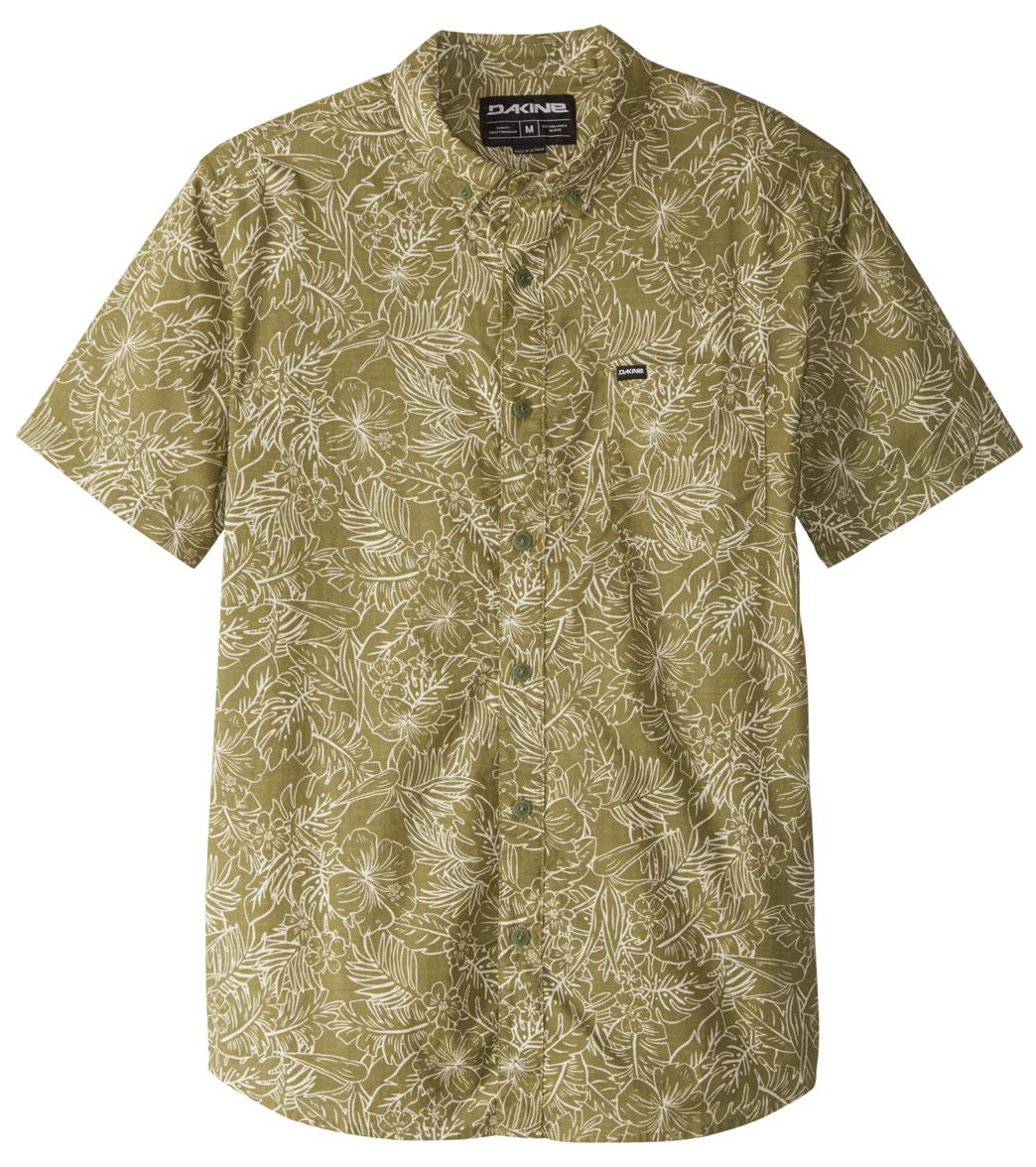 Dakine Men's Poipu Short Sleeve Shirt - Surplus Kapalua Palm Medium Cotton - Swimoutlet.com