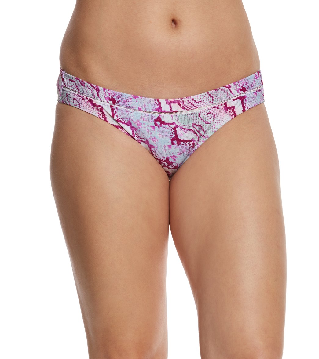 Betsey Johnson Smooth Operator Hipster Bikini Bottom - Pink/Multi Small Nylon/Spandex - Swimoutlet.com