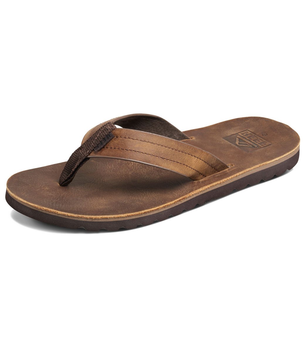 Reef Men's Voyage Le Flip Flop - Dark Brown 8 Eva/Foam/Leather/Rubber - Swimoutlet.com