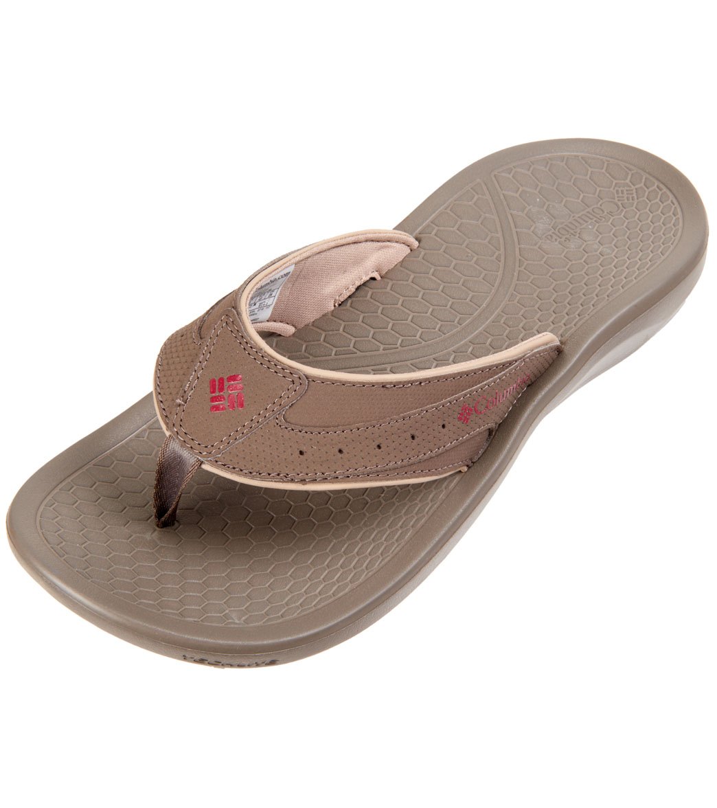 Columbia Men's Techsun Flip Flop - Mud/Red Element 13 Rubber - Swimoutlet.com