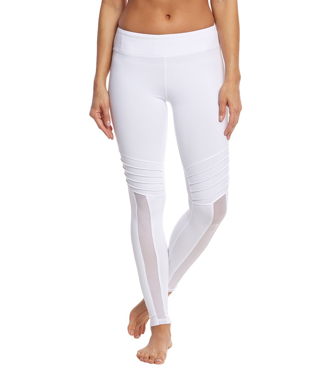 Trina Turk Women's Geo Knit Fitness Leggings - White Medium Elastane/Nylon - Swimoutlet.com