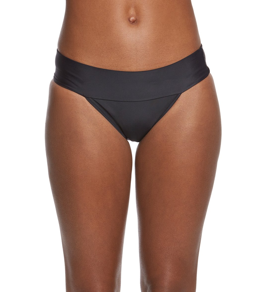 Volcom Simply Solid Modest Bikini Bottom - Black X-Small Nylon/Xtra/Life/Lycra® - Swimoutlet.com