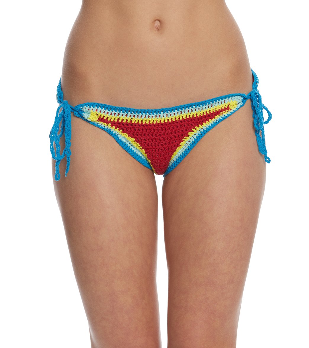 Hobie Swimwear How Do You Hue? Adjustable Hipster Bikini Bottom - Strawberry Xl Polyester - Swimoutlet.com