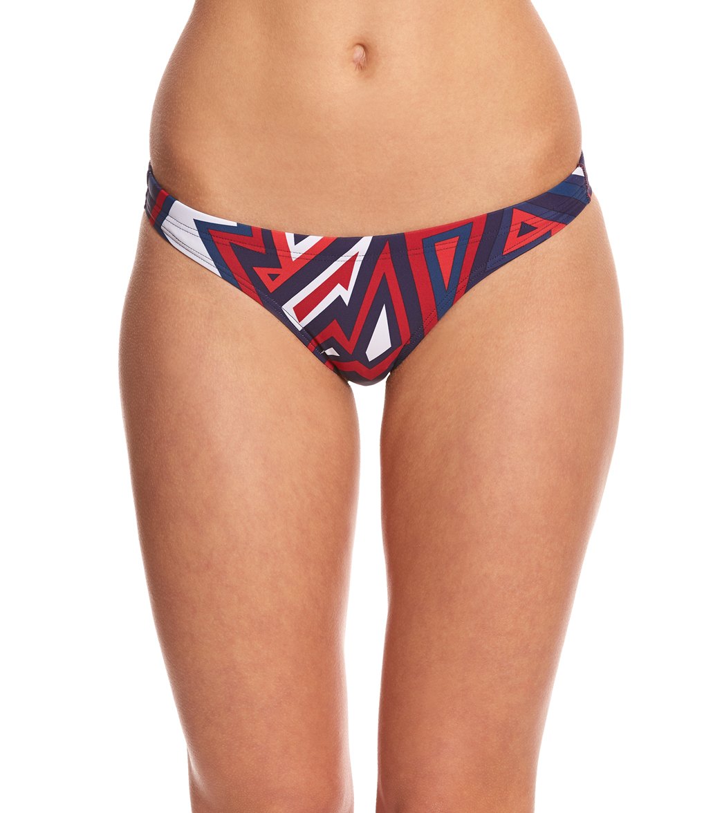 Arena Women's Tulum Bikini Swimsuit Bottom - Navy/Red 36 Elastane/Nylon/Spandex - Swimoutlet.com