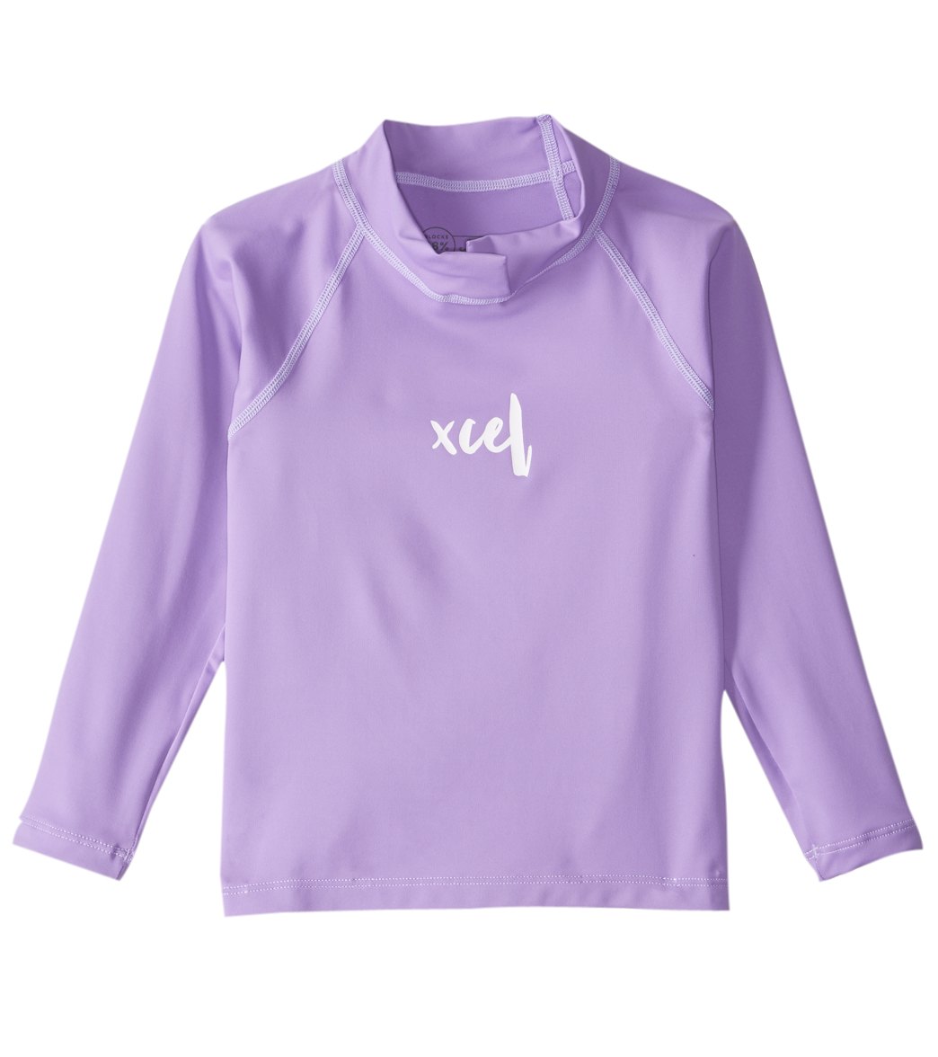 Xcel Toddler's Malibu Split Collar Long Sleeve Rashguard - Lilac 2 Nylon/Spandex - Swimoutlet.com