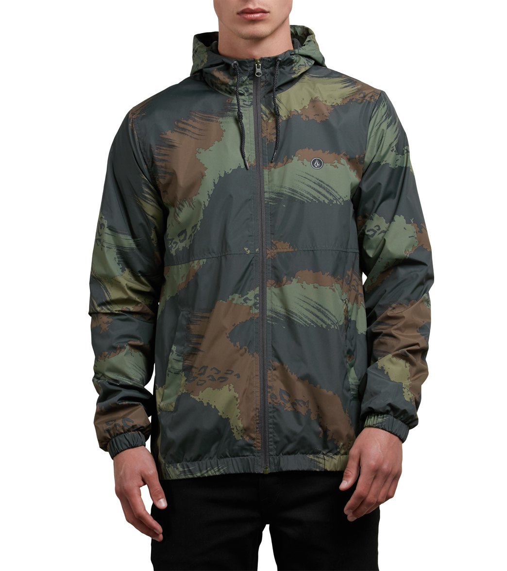 Volcom Men's Ermont Hooded Windbreaker Jacket - Multi Small Polyester - Swimoutlet.com