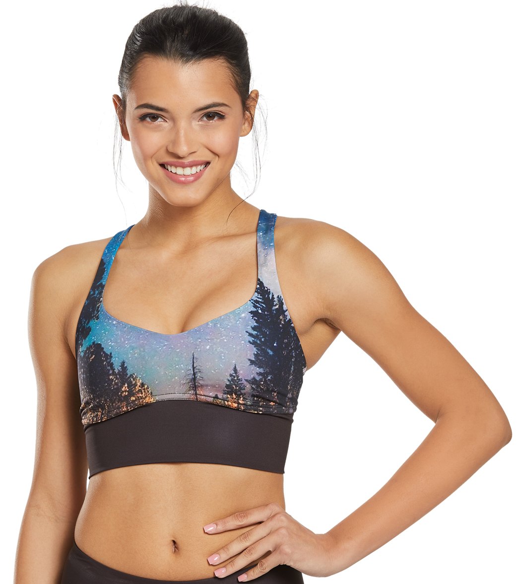 Shebeest Women's Bralette Sports Bra - Summer Nights Mulit Medium Polyester/Spandex - Swimoutlet.com