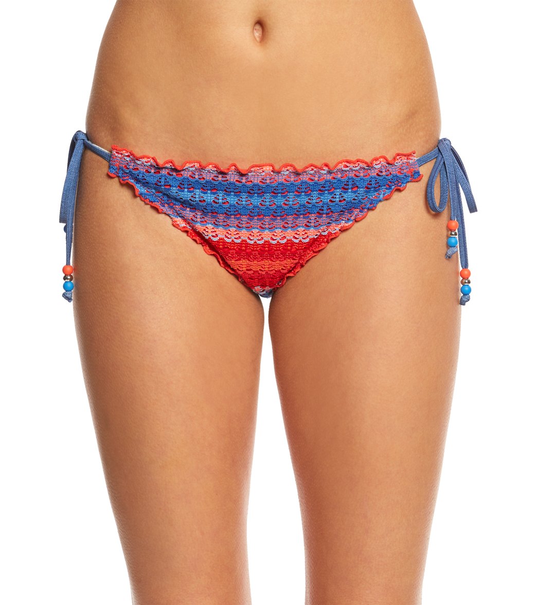 Seafolly Havana Stripe Hipster Tie Side Bikini Bottom - 6 Polyester/Elastane - Swimoutlet.com