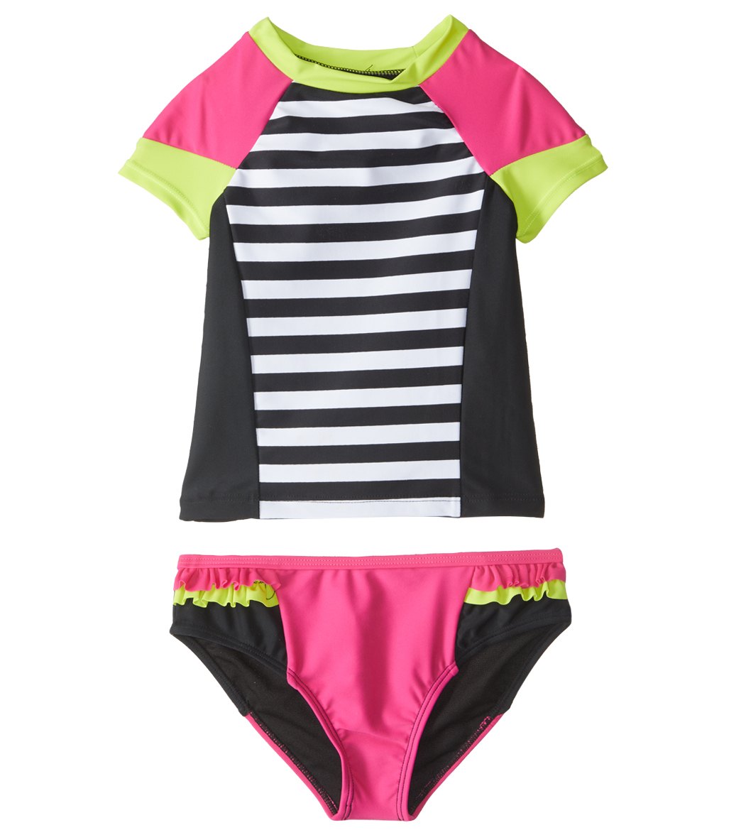 Limeapple Upf 50+ Cleo Short Sleeve Shirt Rashguard Set 6 Months-4T - Black 6-12 Months Nylon/Spandex - Swimoutlet.com