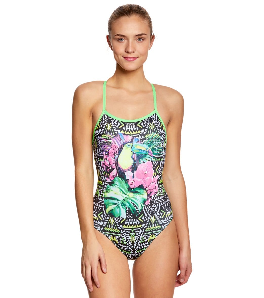 Amanzi Women's Toucan Tropics One Piece Swimsuit - Multi 34 Polyester - Swimoutlet.com