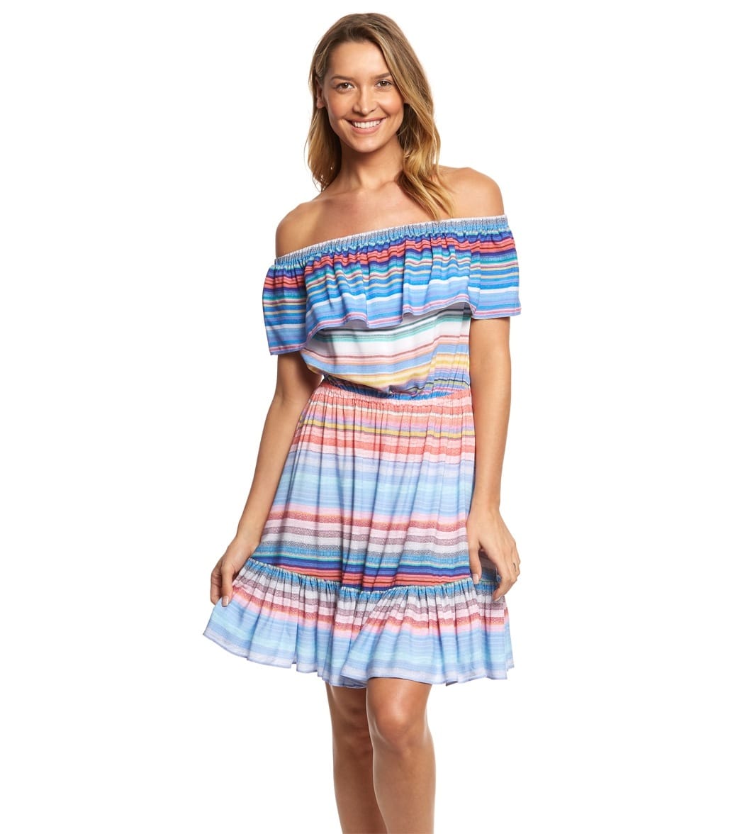 Seafolly Kashmir Stripe Dress - Magenta Large Silk/Viscose - Swimoutlet.com