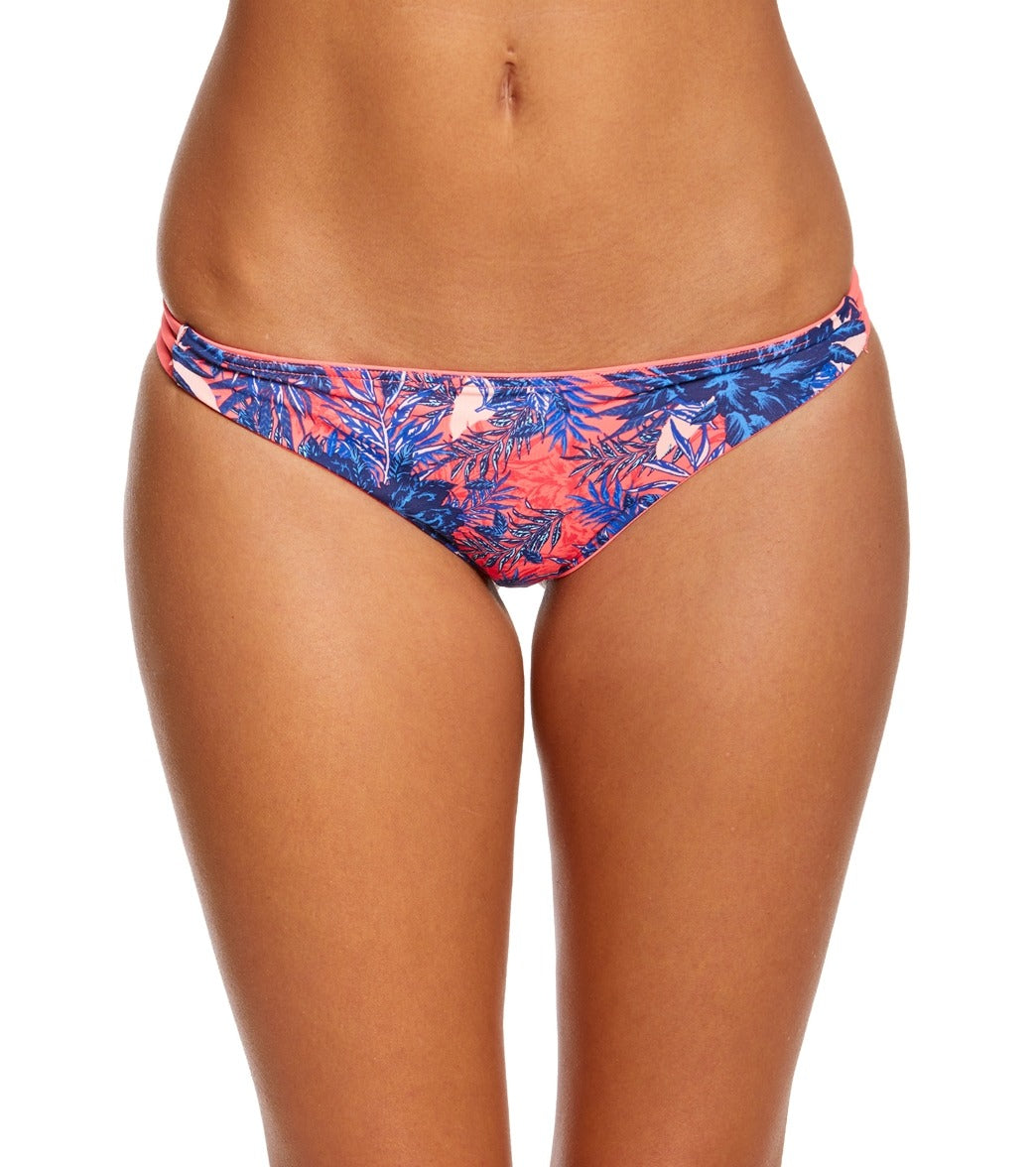 Roxy Swimwear Printed Strappy Love Surfer Bikini Bottom - Lululah Combo Neon X-Small Nylon/Elastane - Swimoutlet.com