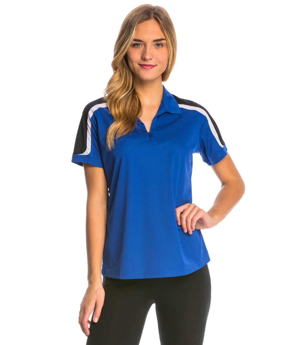 Women's Tech Polo Shirt - True Royal/Black/White 3Xl Polyester - Swimoutlet.com
