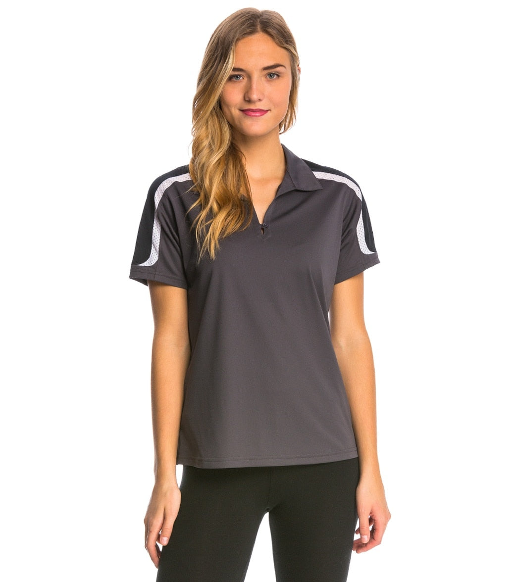 Women's Tech Polo Shirt - Iron Grey/Black/White 3Xl Polyester - Swimoutlet.com