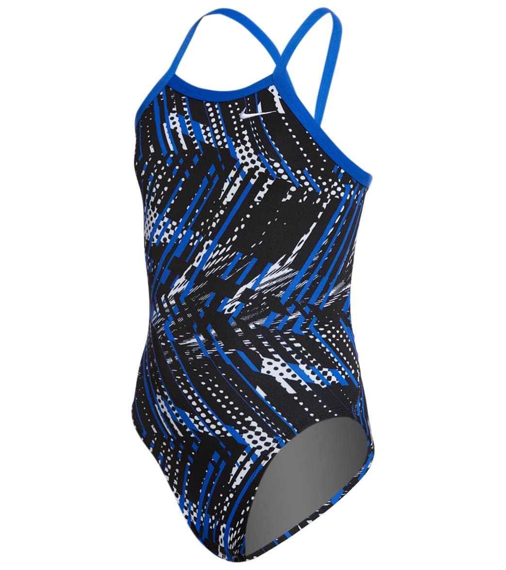 Nike Youth Shark Lingerie Tank One Piece Swimsuit - Game Royal 22 Polyester/Pbt - Swimoutlet.com