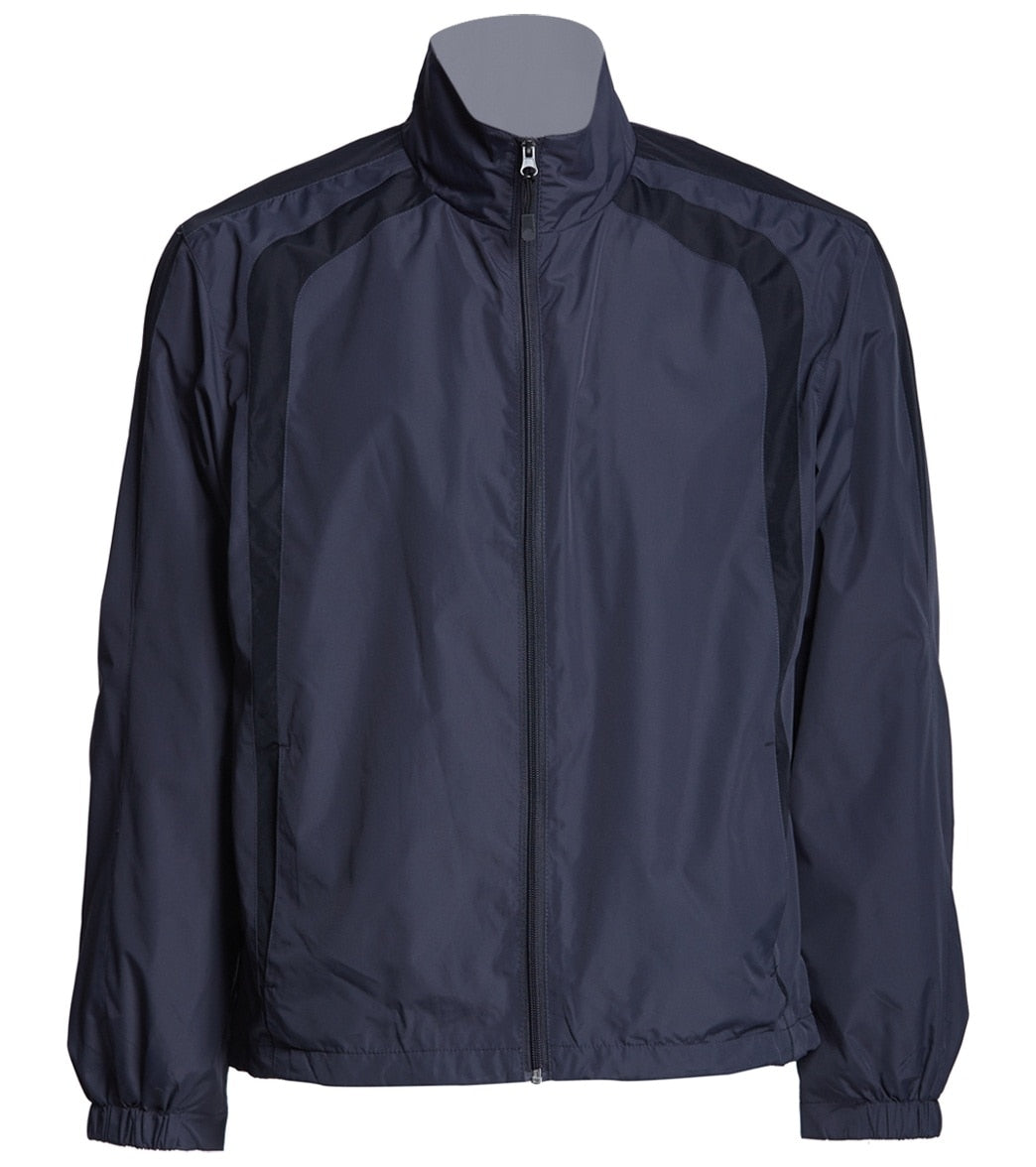 Men's Warm Up Jacket - Graphite Grey/Black Large Polyester - Swimoutlet.com