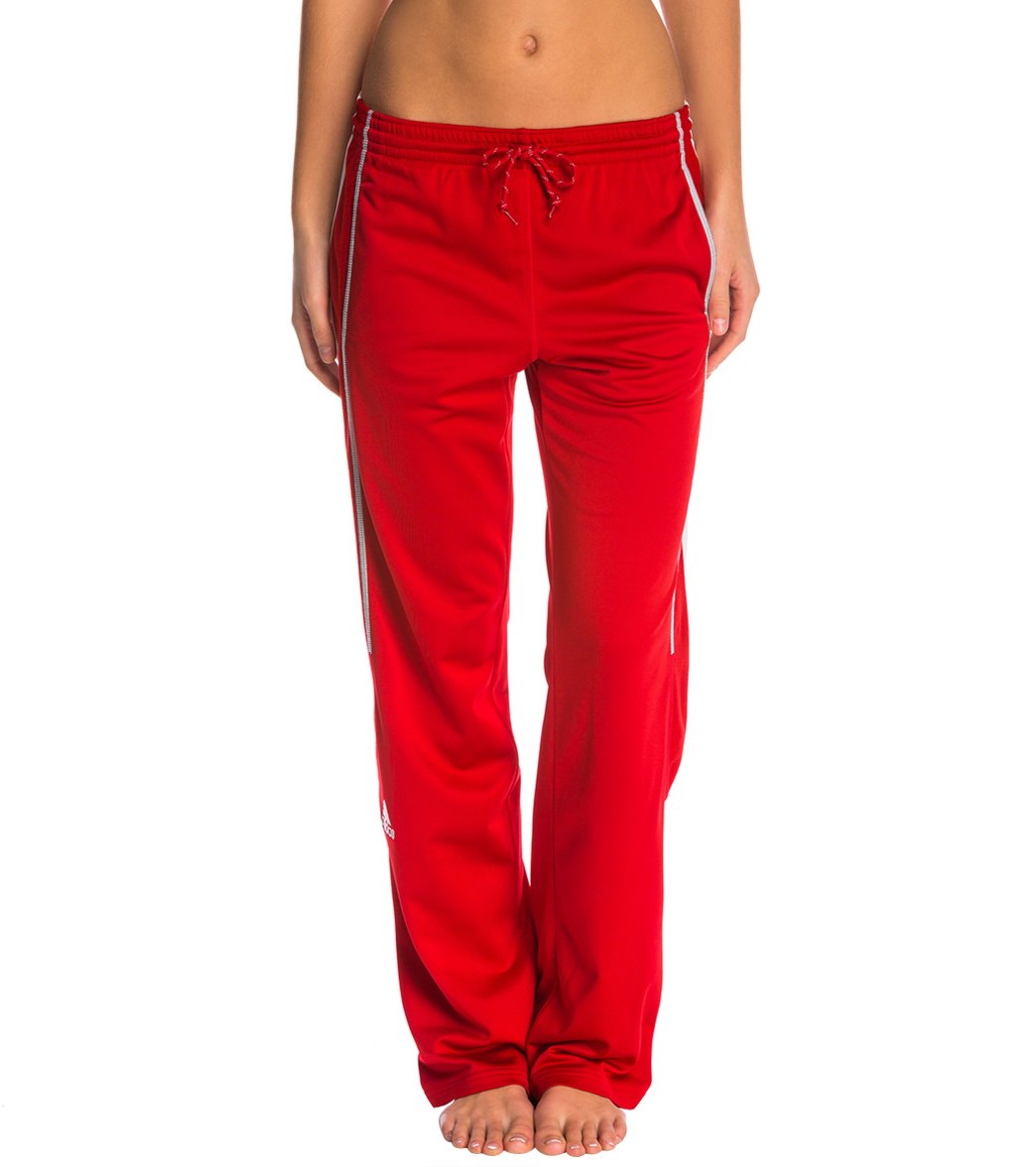 Adidas Women's Utility Warm Up Pants - Red X-Small Polyester - Swimoutlet.com