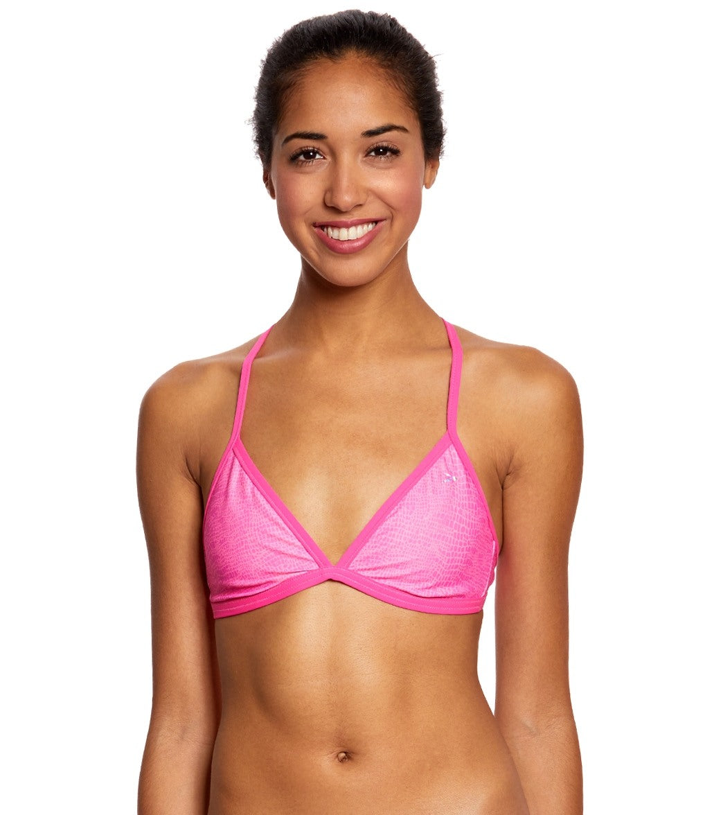 Speedo Missy Franklin Endurance Lite Reptile Style Triangle Swimsuit Top - Pink Medium Polyester/Pbt - Swimoutlet.com