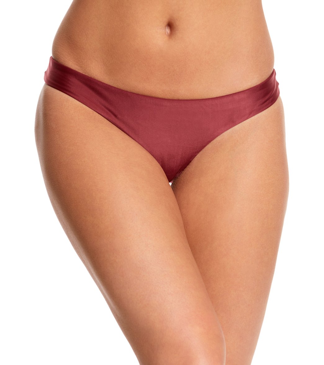 Vix Swimwear Solid Basic Bikini Bottom - Burgundy X-Small Elastane/Polyamide - Swimoutlet.com