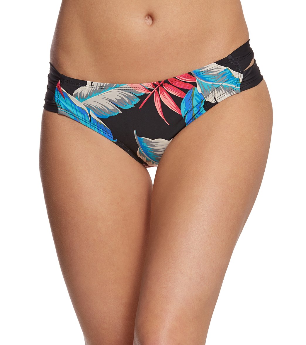 Athena Avant Tropics Laurel Double Side Tab Bikini Bottom - Multi X-Small Mirco/Nylon/Spandex - Swimoutlet.com