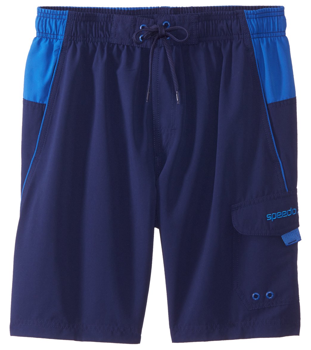 Speedo Active Men's 20 Marina Sport Volley Water Short - Navy Large Microfiber/Polyester - Swimoutlet.com