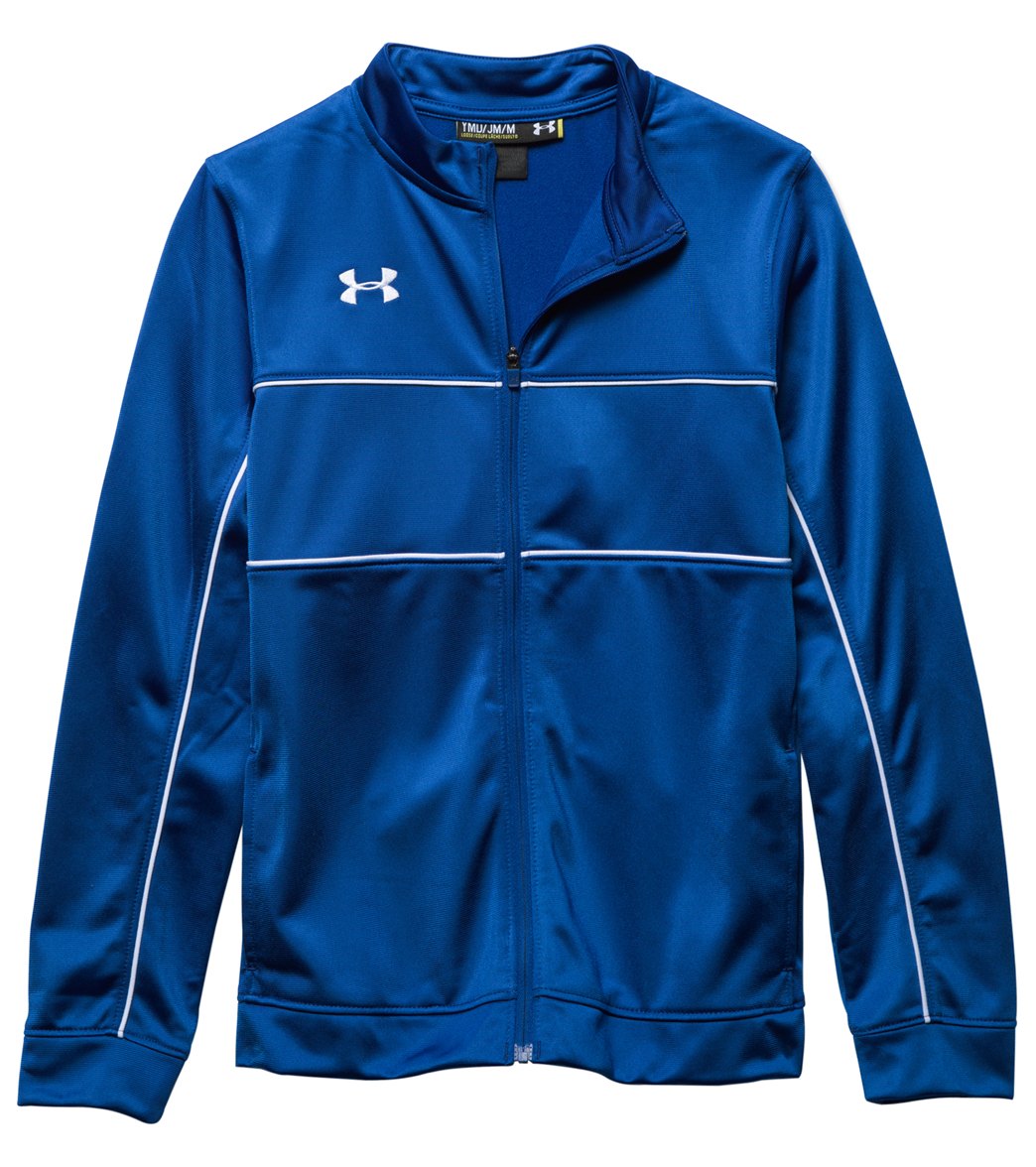 Under Armour Youth Rival Knit Warm-Up Jacket - Royal/White Large Polyester - Swimoutlet.com