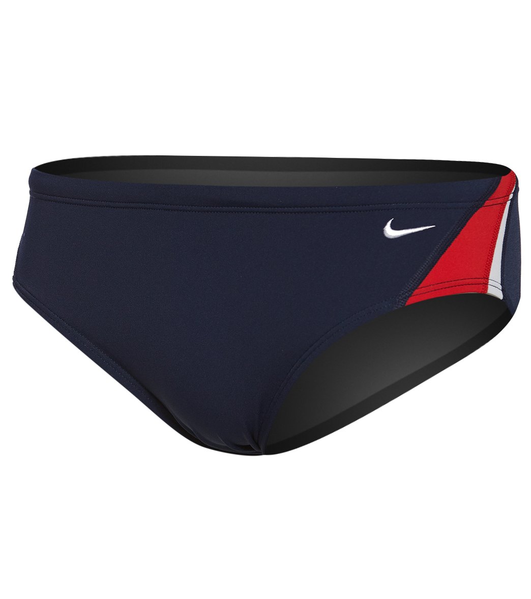 Nike Men's Color Surge Brief Swimsuit - Red/Navy 26 Polyester/Pbt - Swimoutlet.com