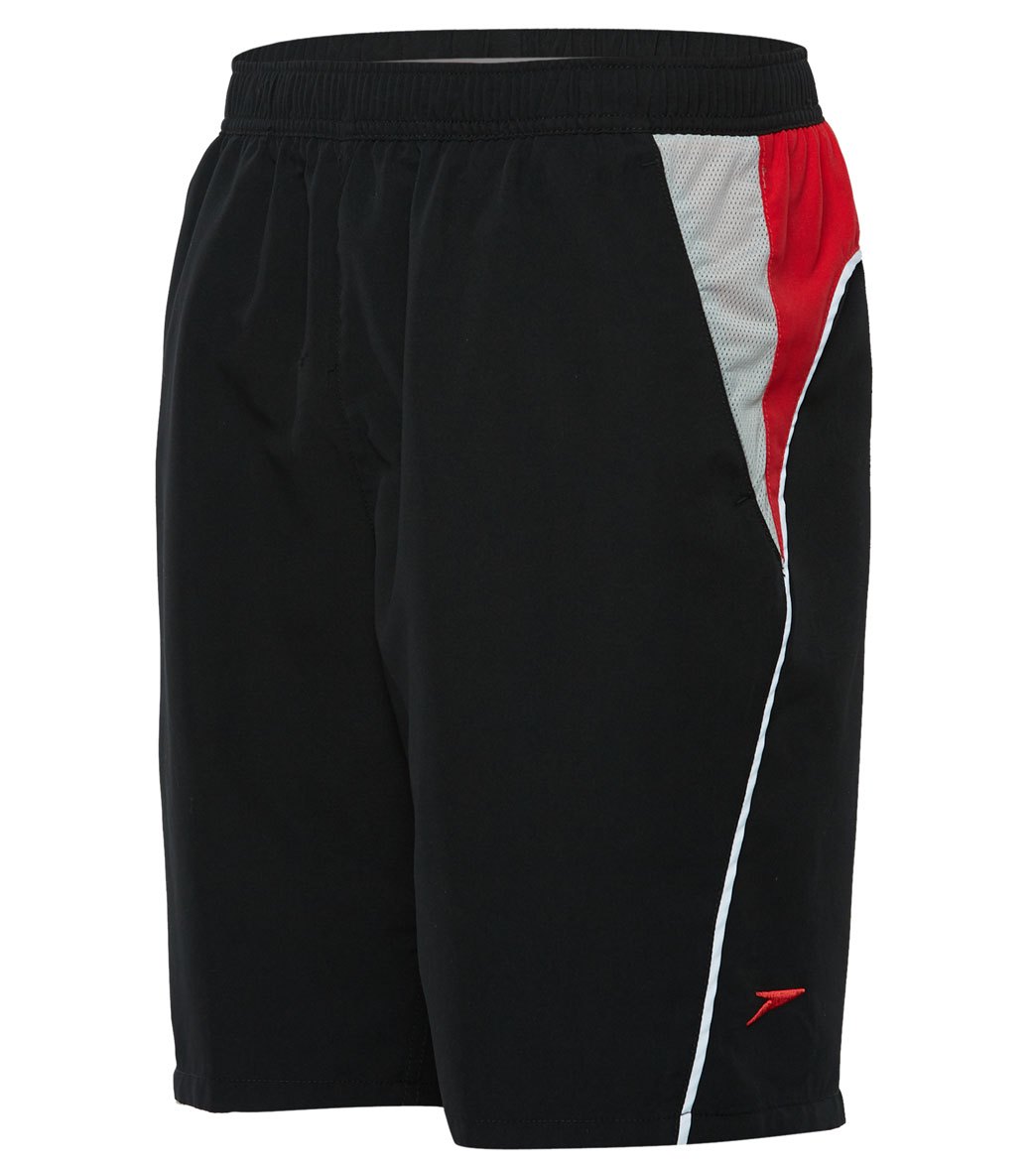 Speedo Men's 20 Cutback Volley Water Short - Black/Red/White Small Polyester - Swimoutlet.com