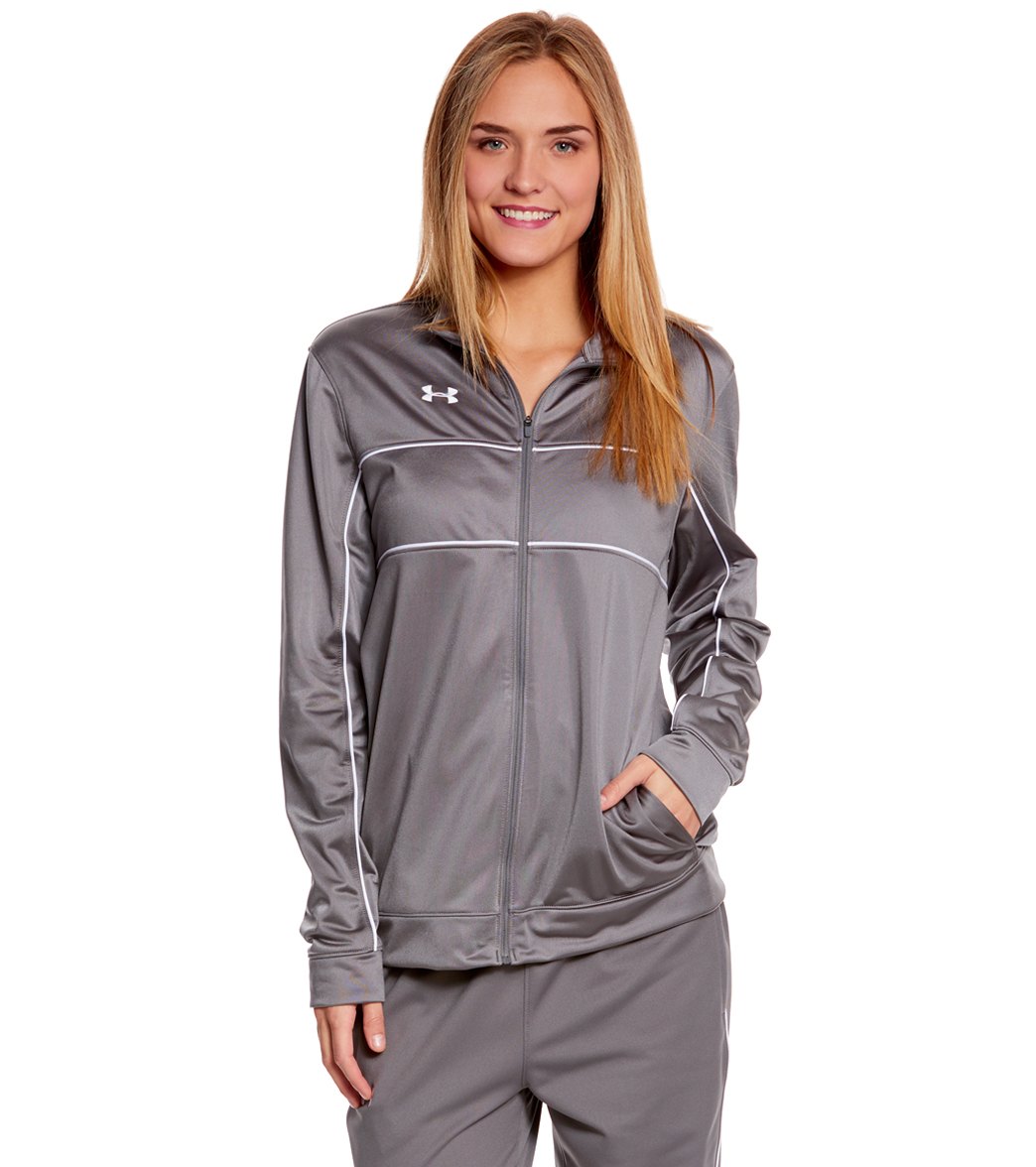 Under Armour Women's Rival Knit Warm-Up Jacket - Graphite/Black Xxl Polyester - Swimoutlet.com