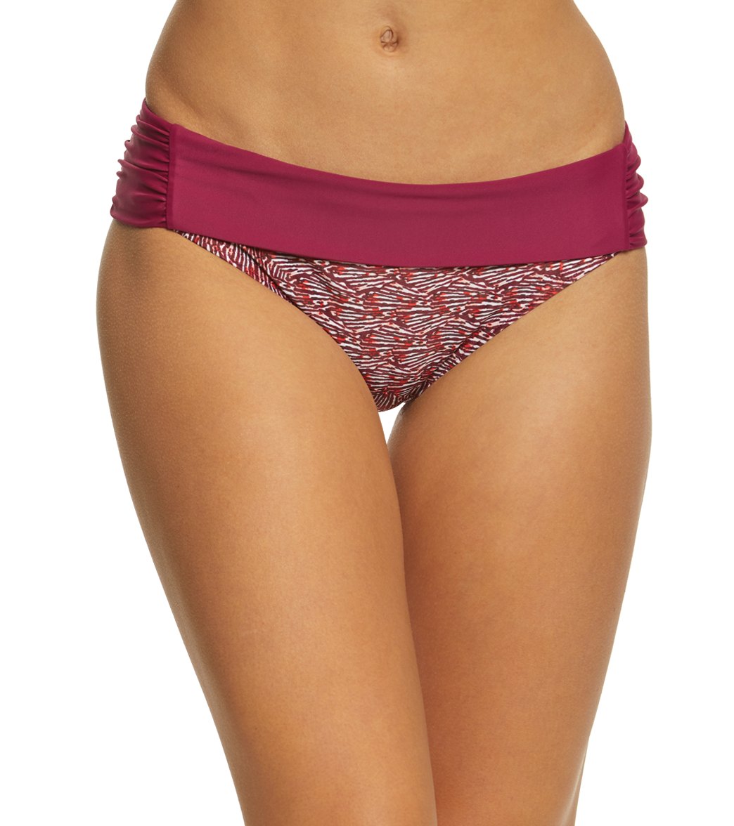 Prana Women's Sirra Bikini Bottom - Pomegranate Seashells X-Small Nylon/Spandex - Swimoutlet.com