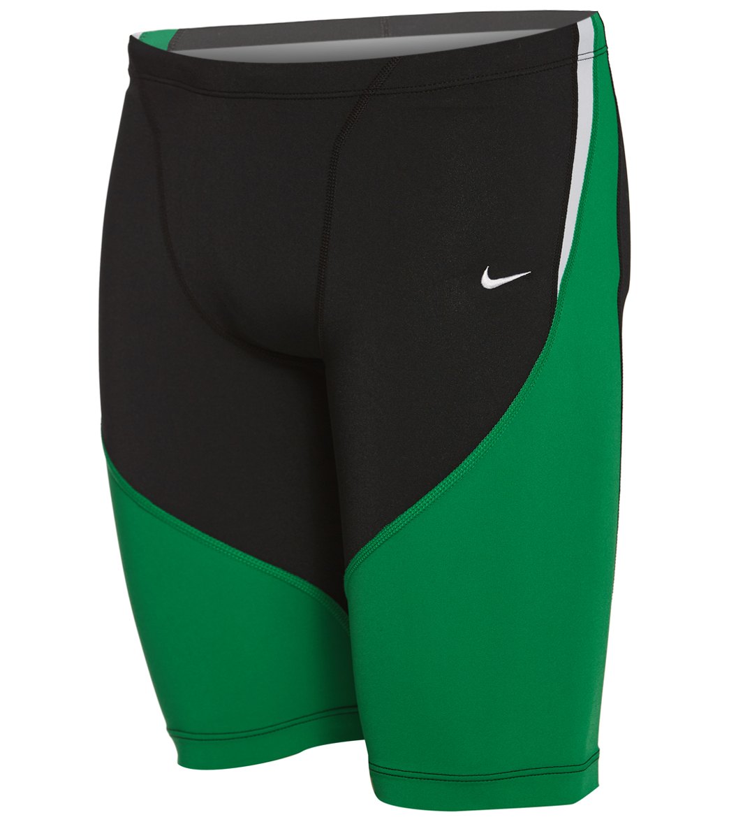 Nike Men's Color Surge Swimsuit Jammer - Court Green 28 Polyester/Pbt - Swimoutlet.com