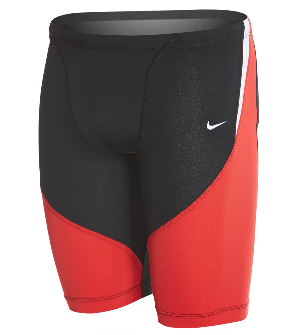 Nike Men's Color Surge Swimsuit Jammer - University Red 28 Polyester/Pbt - Swimoutlet.com