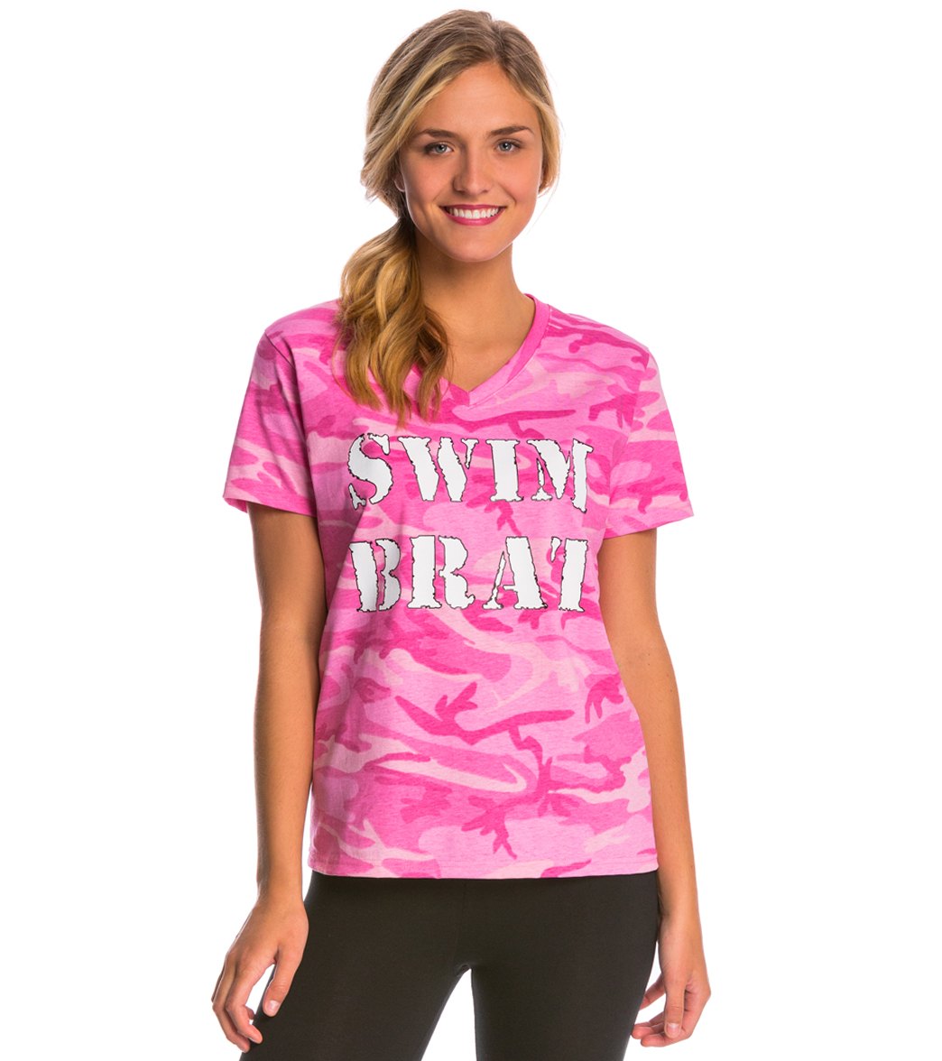 Ambro Manufacturing Women's Short Sleeve Swim Brat Tee Shirt - Pink Large Cotton - Swimoutlet.com