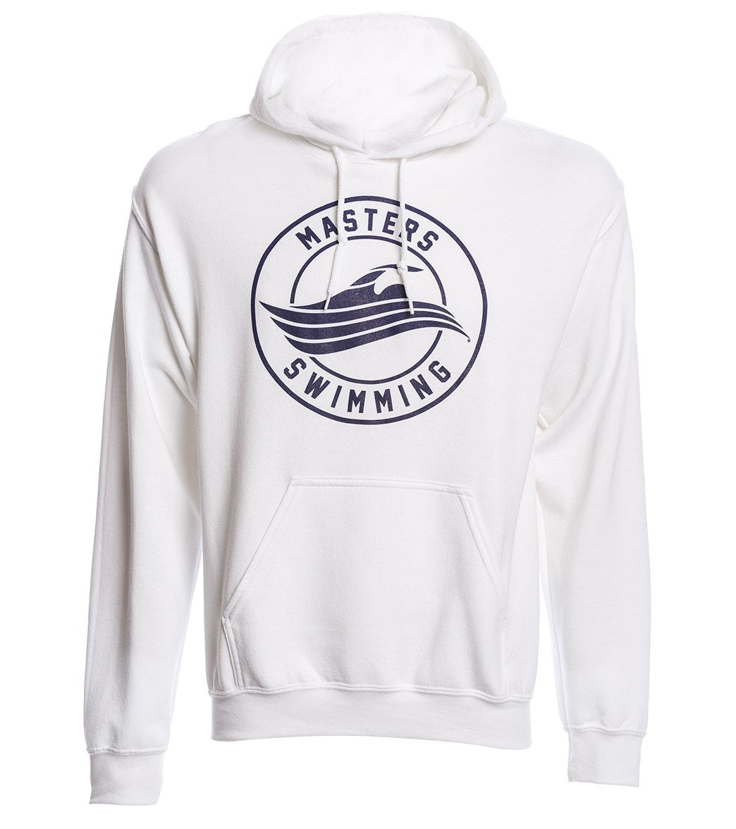 U.s. Masters Swimming Usms Men's Masters Stamp Hooded Sweatshirt - White Xl Cotton/Cotton/Polyester/Polyester - Swimoutlet.com