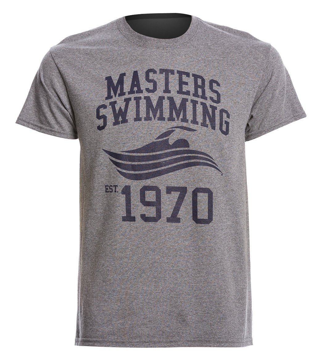 U.s. Masters Swimming Usms Men's Swimming 1970 Crew Neck T-Shirt - Grey Xl Cotton - Swimoutlet.com